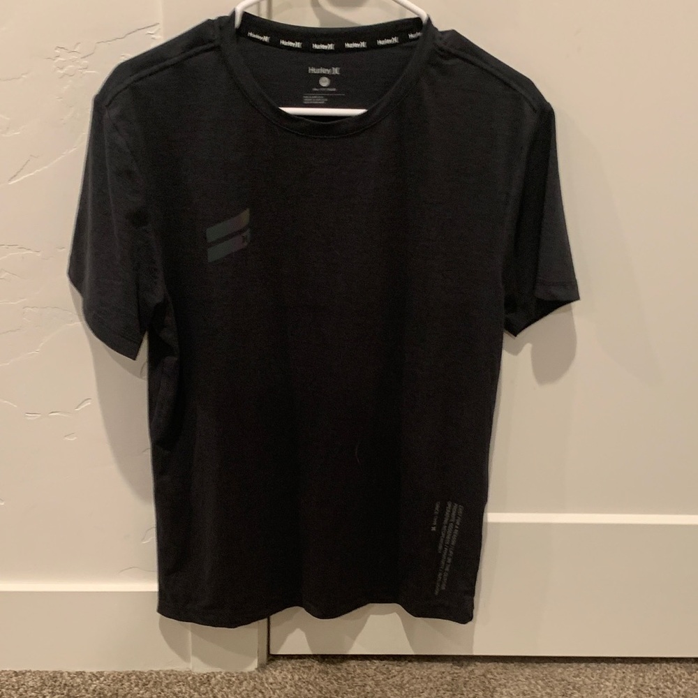 Hurley Black Short Sleeve Crew Tee with Subtle Logo